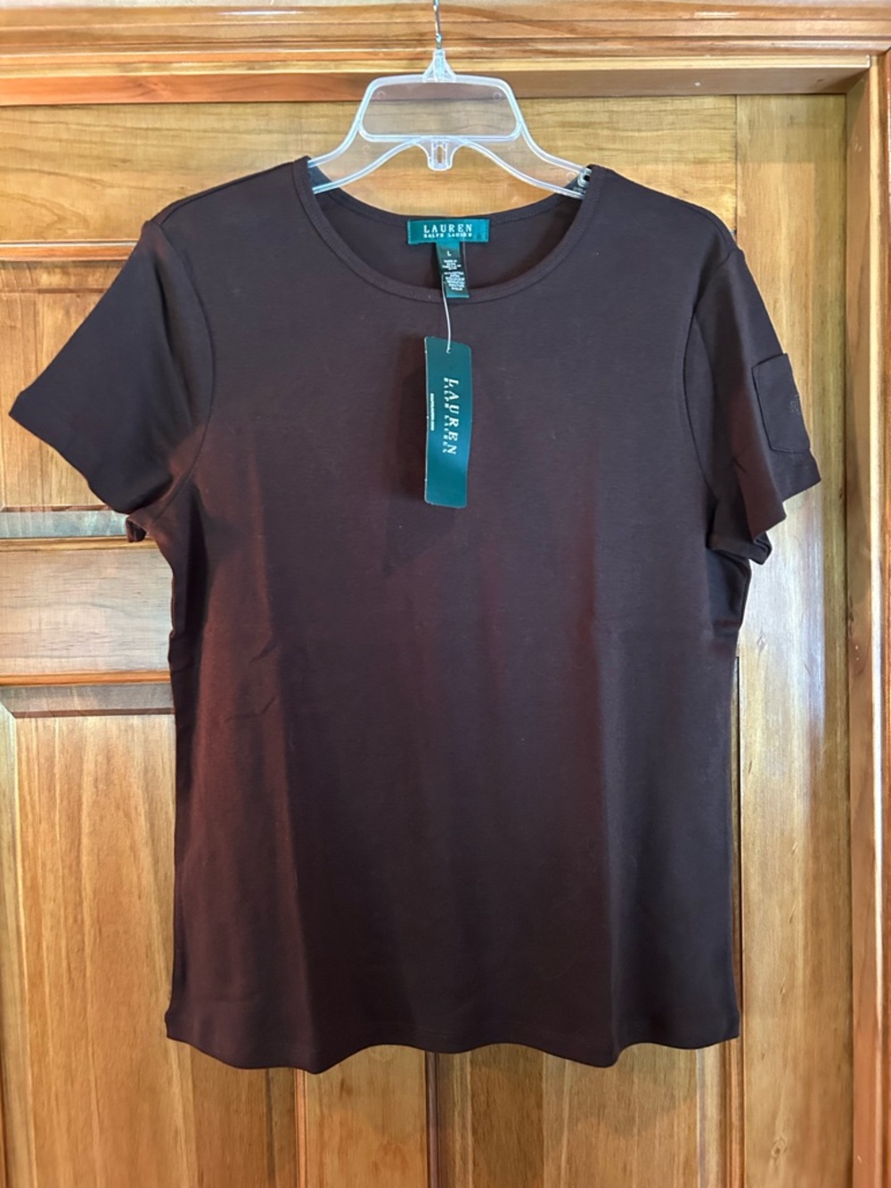Lauren Ralph Lauren Short Sleeve Crewneck Tee in Chocolate Brown